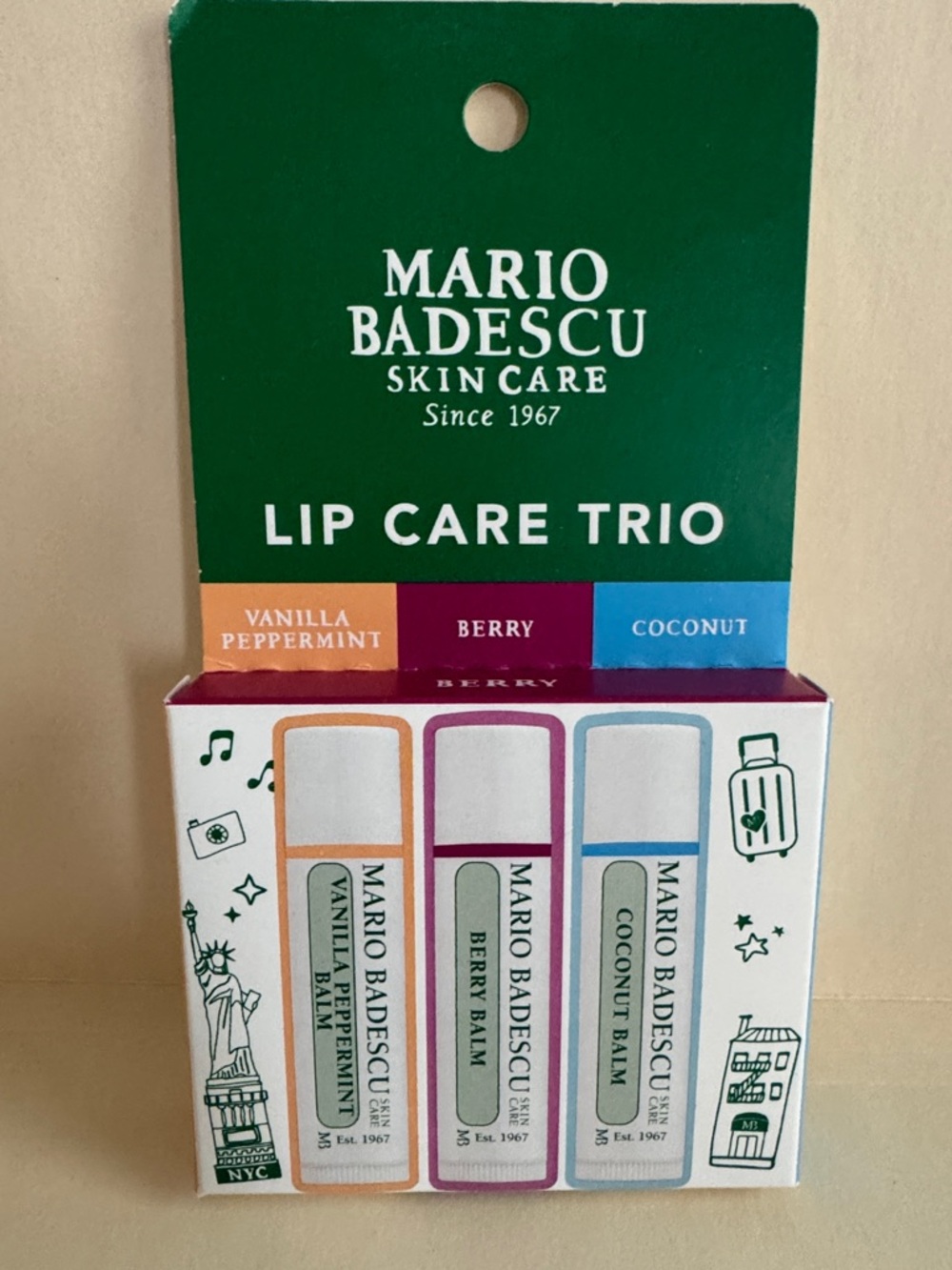MARIO BADESCU Lip Balm Trio NIB 0.15oz x3
New in box